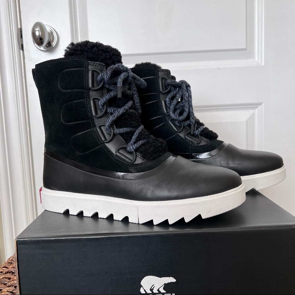 Sorel Joan of Arctic Next Lite Shearling-Trimmed Suede Boots